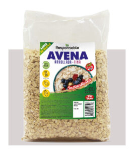 Avena arrollada fina instántanea libre de gluten